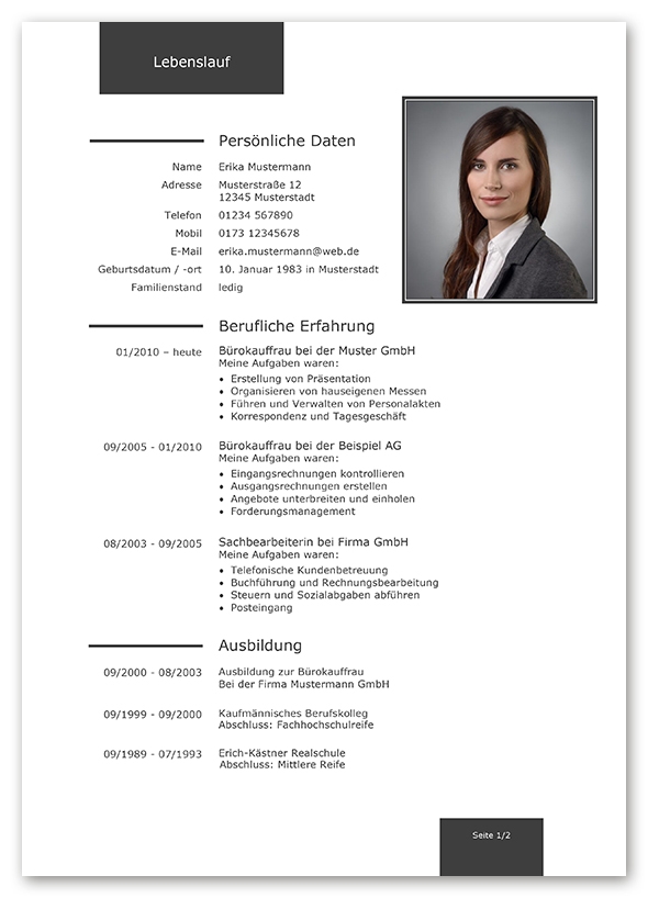 Lebenslaufdesign #1